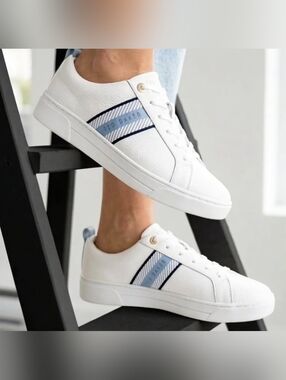 NWOT!! Ted Baker | 'Bailey lcon' White Leather Sneakers, Size 8